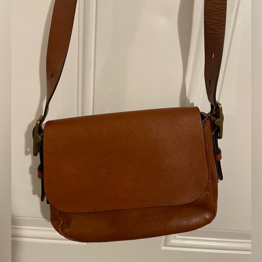 Fossil leather cross body bag